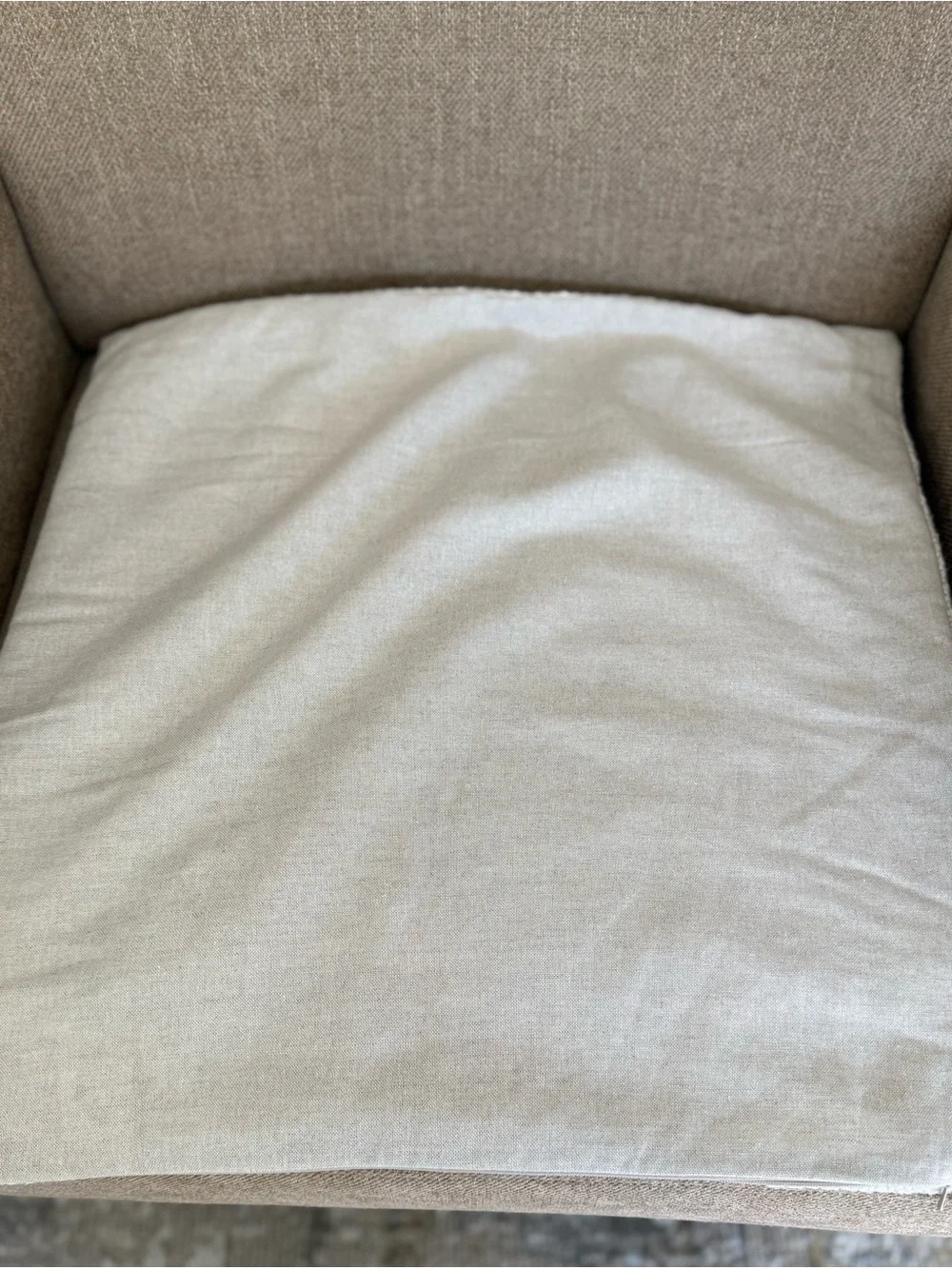 Cover ONLY Pottery Barn Ivory Faye Linen Textured Pillow Cover